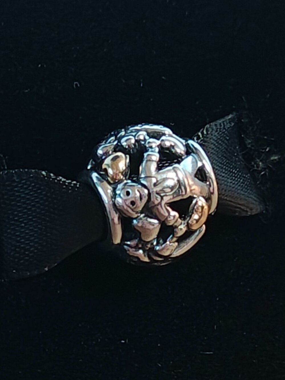 Authentic Pandora Retired Family Forever Charm 791040 Sterling Silver & 14K Gold